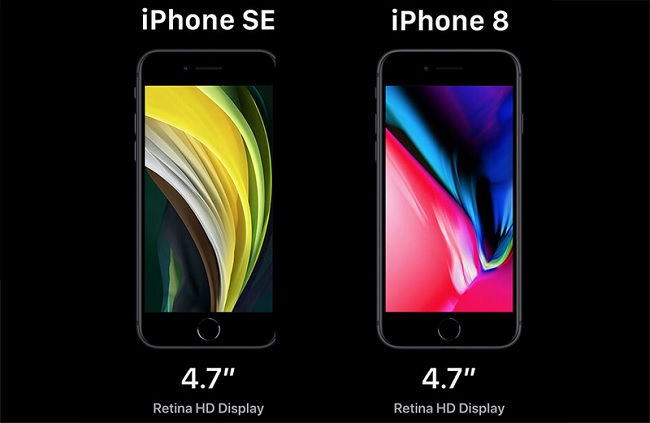 iPhone SE 2020 có màn hình nhỏ tương tự iPhone 8, độ phân giải HD song vẫn khá rõ nét và đẹp mắt