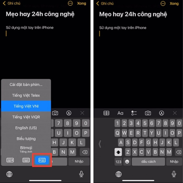 bàn phím iphone