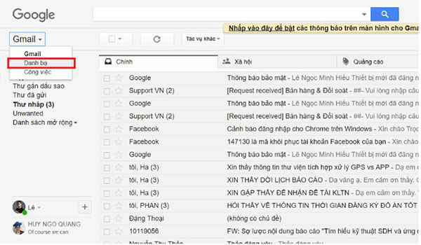 Cách lấy danh bạ bằng Gmail trên máy tính 
