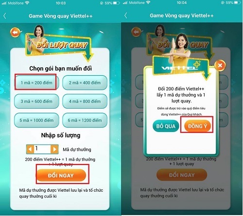 Chọn đồng ý