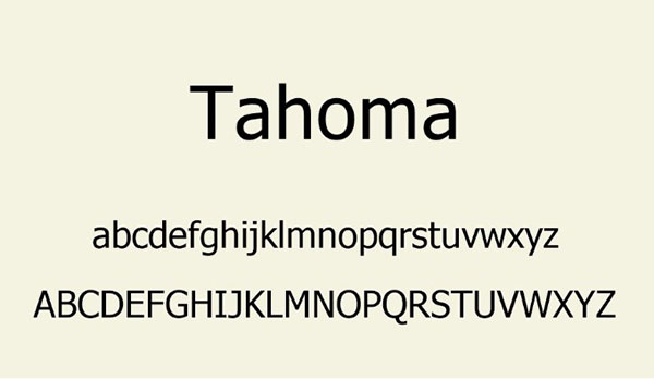 Hệ điều hành windows sẽ sử dụng font Tahoma để hiển thị trên giao diện