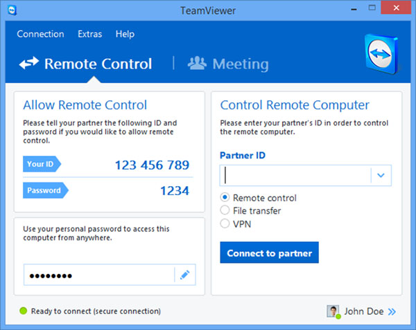 TeamViewer hỗ trợ đầy đủ các tính năng điều khiển máy tính từ xa đơn