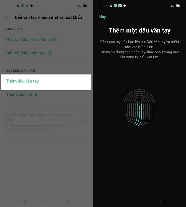 Sở hữu tính năng mở khóa bằng vân tay bên trong màn hình giúp mở khóa dễ dàng, nhanh chóng