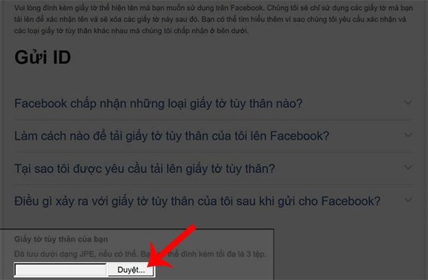 Sử dụng chứng minh nhân dân để mở khóa checkpoint Facebook