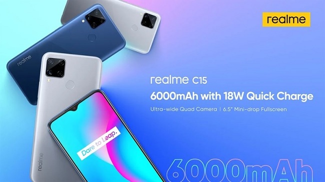 Realme C15 sở hữu viên pin khủng 6.000 mAh