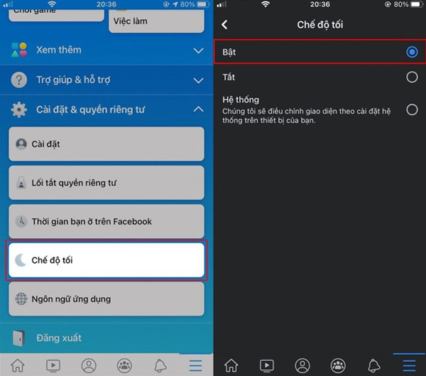 Bật chế độ Dark Mode trên Facebook