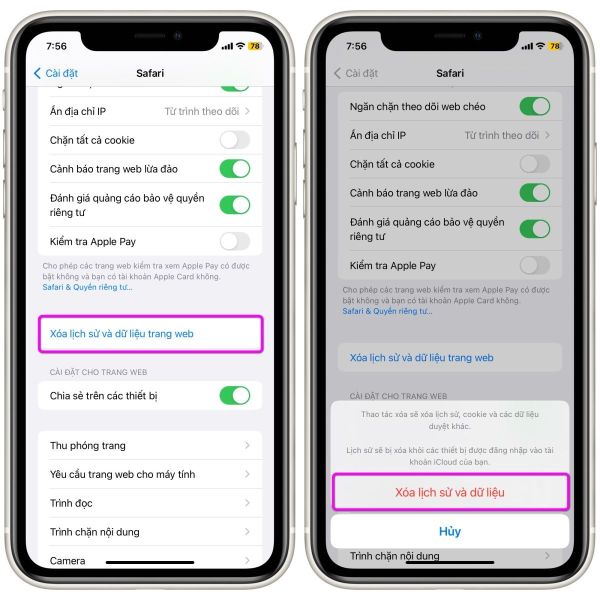 Cách xóa cache và xóa dữ liệu iPhone
