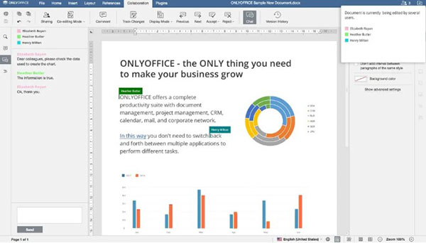 Giao diện phần mềm OnlyOffice đơn giản nhưng chuyên nghiệp