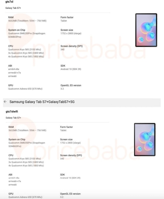 Galaxy Tab S7+ hỗ trợ kết nối 5G, còn Tab 7 thì không