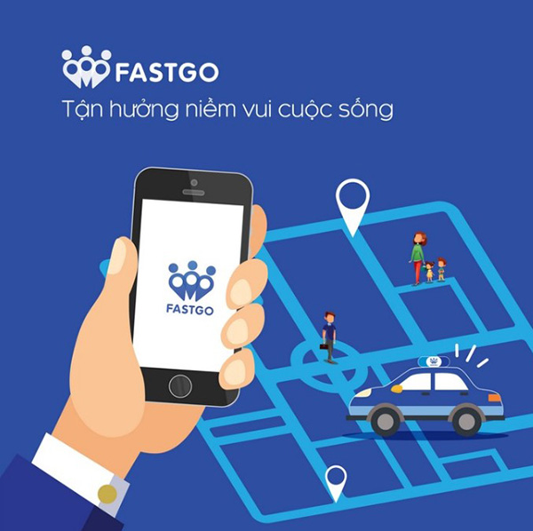 Ứng dụng đặt xe công nghệ với app FastGo trên điện thoại 