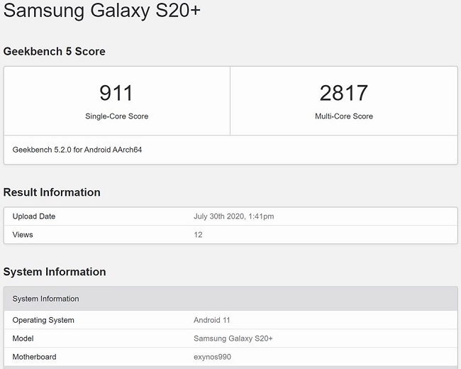 Nguồn tin rò rỉ về Android 11 trên Galaxy S20+