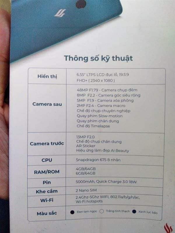 Thông số kỹ thuật của Vsmart Live 4 lộ diện chi tiết