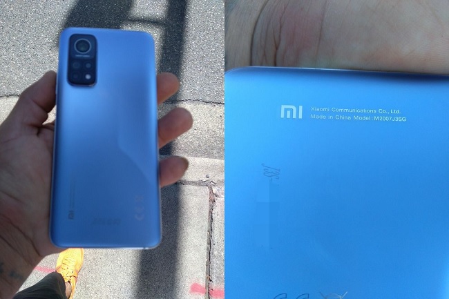 Ảnh Mi 10T Pro màu xanh có mã model là M2007J3SG