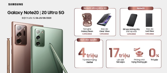 Ưu đãi hấp dẫn khi đặt trước Galaxy Note 20 | Note 20 Ultra | Ultra 5G tại Viettel Store