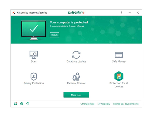 Phần mềm Kaspersky Internet Security sở hữu rất nhiều tính năng tuyệt vời