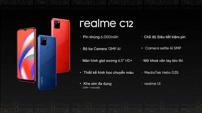Thông số cấu hình của Realme C12