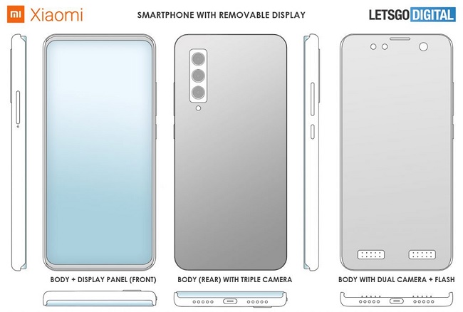 Xiaomi đã nộp đơn xin cấp bằng sáng chế về smartphone màn hình có thể tháo rời