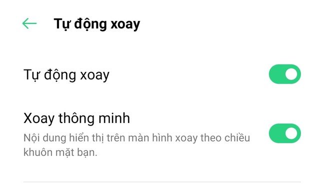 Tính năng xoay màn hình áp dụng AI trên Reno4