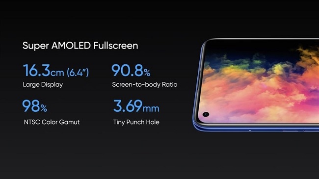 Mặc dù tần số quét giảm xuống nhưng Realme 7 Pro đã được tích hợp thêm tính năng màn hình luôn bật và cảm biến vân tay dưới màn hình