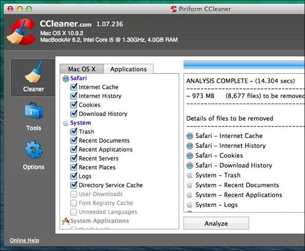 CCleaner trên Mac sẽ hỗ trợ dọn dẹp rác máy Mac của bạn