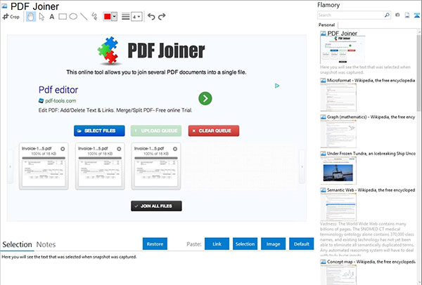Website hỗ trợ trực tuyến như PDF Joiner