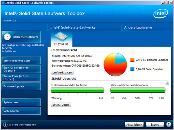 Intel Solid-State Drive Toolbox chẩn đoán chính xác về ổ đĩa SSD đang sử dụng