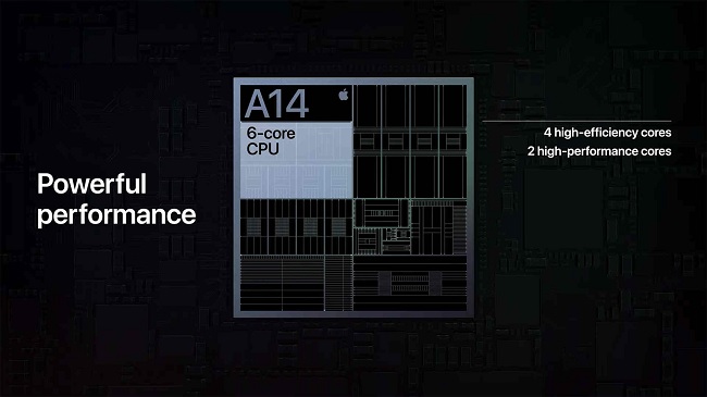 Chip A14 Bionic được trang bị đến 6 nhân CPU