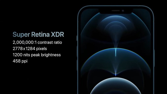 Ấn tượng đầu tiên về iPhone 12 Pro Max dễ nhận thấy nhất chính là màn hình Super Retina XDR