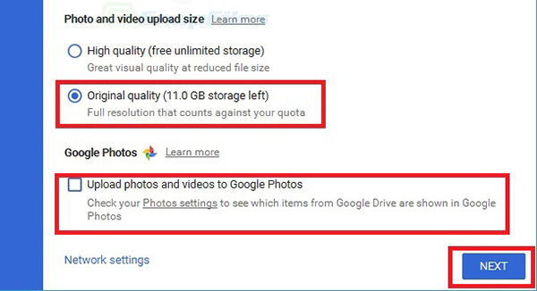 Tùy chọn chất lượng hình ảnh khi đồng bộ hóa và sao lưu lên Google Photos