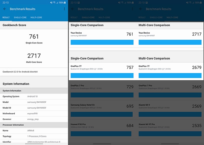 Điểm Geekbench của Galaxy Note 20 Ultra