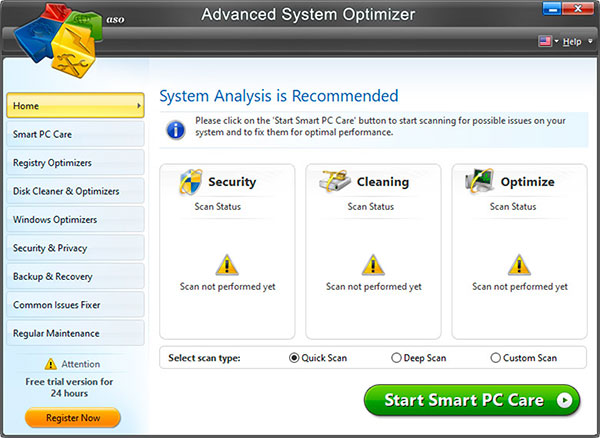 Advanced System Optimizer hỗ trợ hàng loạt các chức năng chuyên dụng