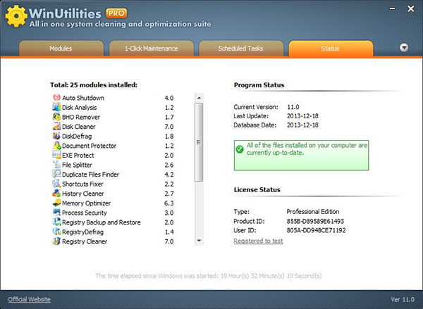 WinUtilities Pro cung cấp gói tiện ích giúp để cải thiện hiệu suất PC