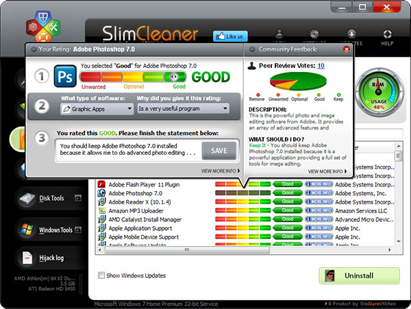 Phần mềm dọn dẹp máy tính SlimCleaner