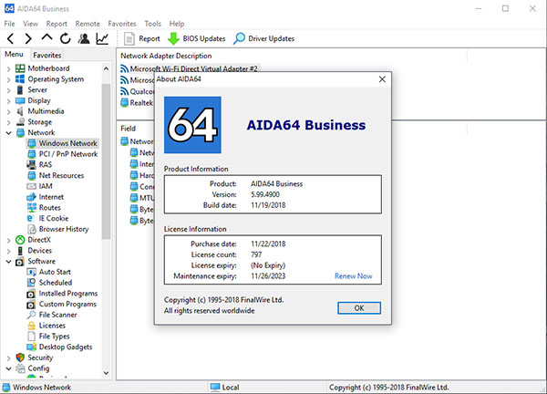 Phần mềm xem nhiệt độ CPU: AIDA64 Extreme