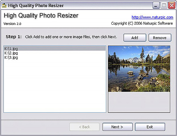 Ứng dụng xem và chỉnh sửa kích thước ảnh High Quality Photo Resizer 