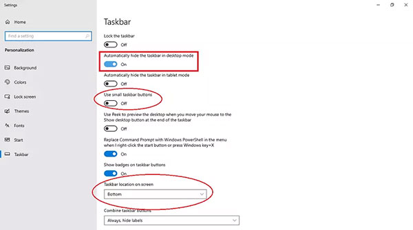 Hướng dẫn cách ẩn taskbar trên Windows 10