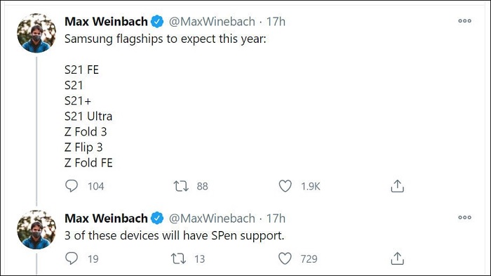Danh sách các flagship Samsung 2021