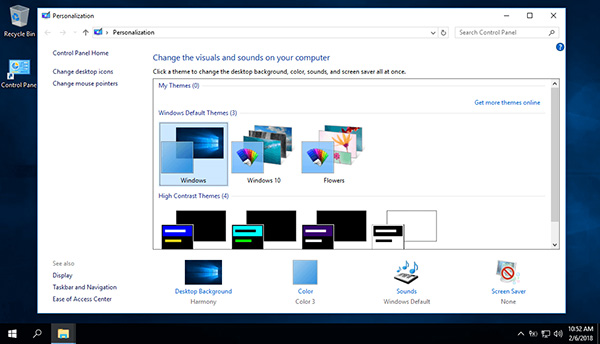 Mở cửa sổ Windows Settings và chọn mục Personalization