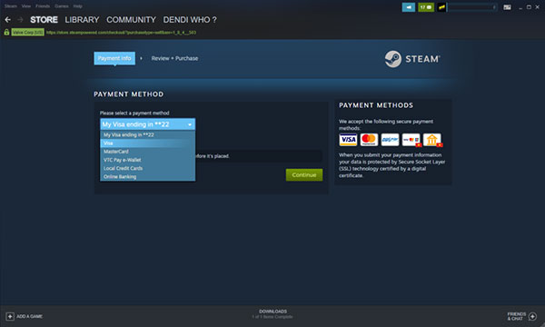 Cách mua game trên Steam bằng thẻ Visa hoặc Mastercard (4)