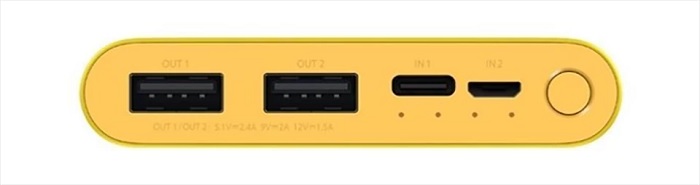sạc dự phòng Mi Power Bank 3 Pikachu Edition thế hệ mới có 2 cổng vào - micro-USB và USB Type-C