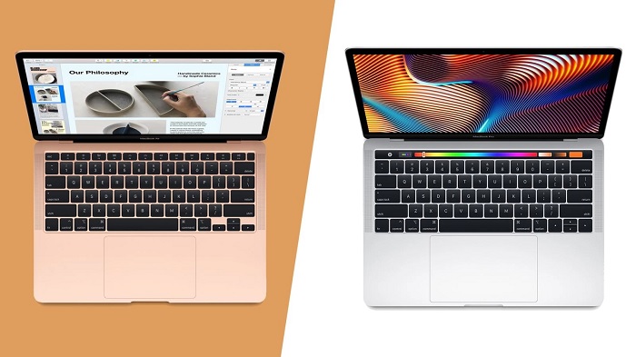 Không có quá nhiều điểm khác biệt trong thiết kế giữa MacBook Air mới và Macbook Pro 13
