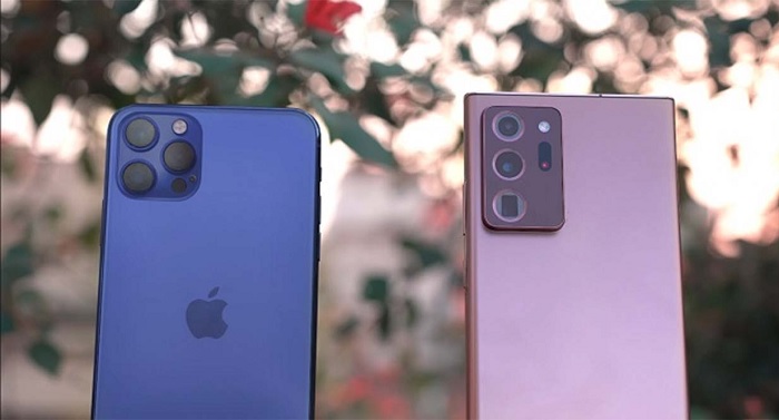 Cận cảnh cụm camera sau trên iPhone 12 Pro Max và Galaxy Note 20 Ultra