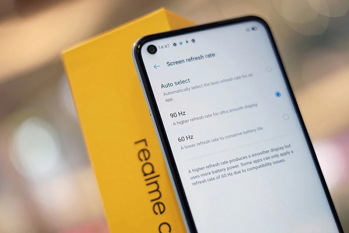 Điểm nổi bật của màn hình Realme C17 là máy có tần số quét 90Hz