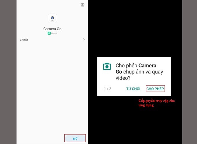 Cấp quyền cho ứng dụng