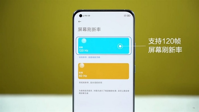 Xiaomi Mi 11 được trang bị màn hình 120Hz