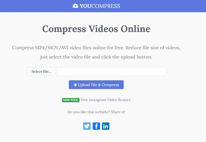 Youcompress - cách nén dung lượng video không cần phần mềm