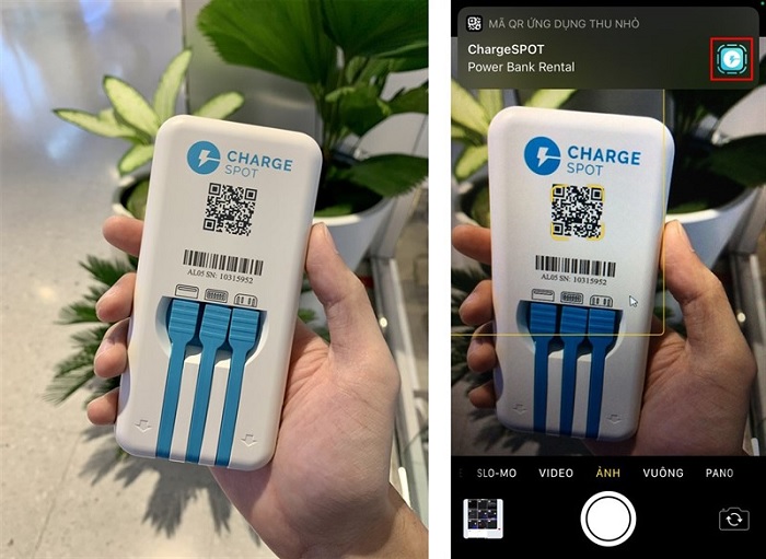 Sử dụng máy ảnh để quét mã QR code