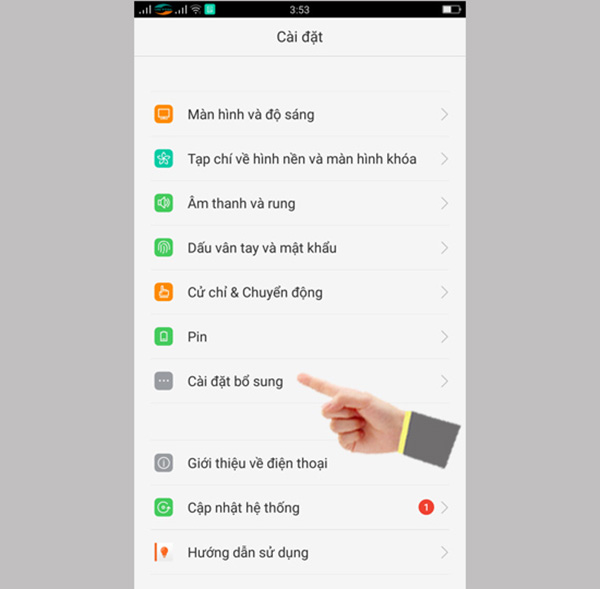 Khôi phục cài đặt gốc Oppo trong phần Cài đặt