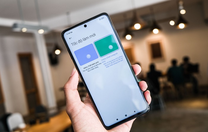 Bạn có thể tùy chọn chỉnh tốc độ màn hình trên POCO X3
