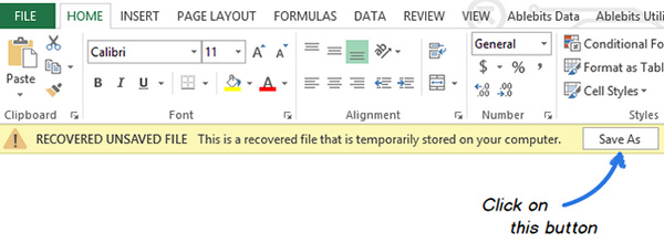 Cách lấy lại file Excel chưa lưu khi máy tính bị sự cố